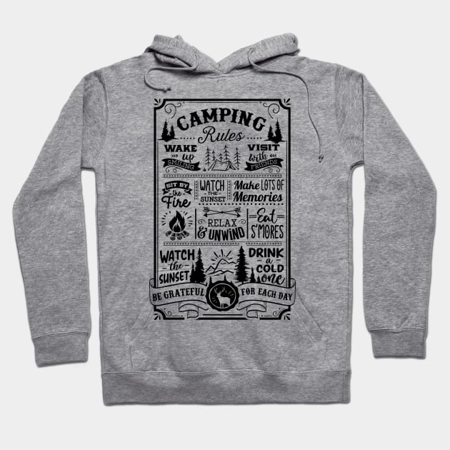 Camping rules Hoodie by Myartstor 